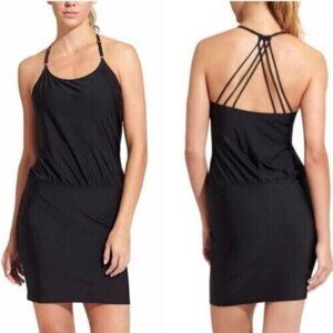 NWT Athleta Aqualuxe Swim Dress Woman's Black Size‎ XXS Swim Suit Swimdress